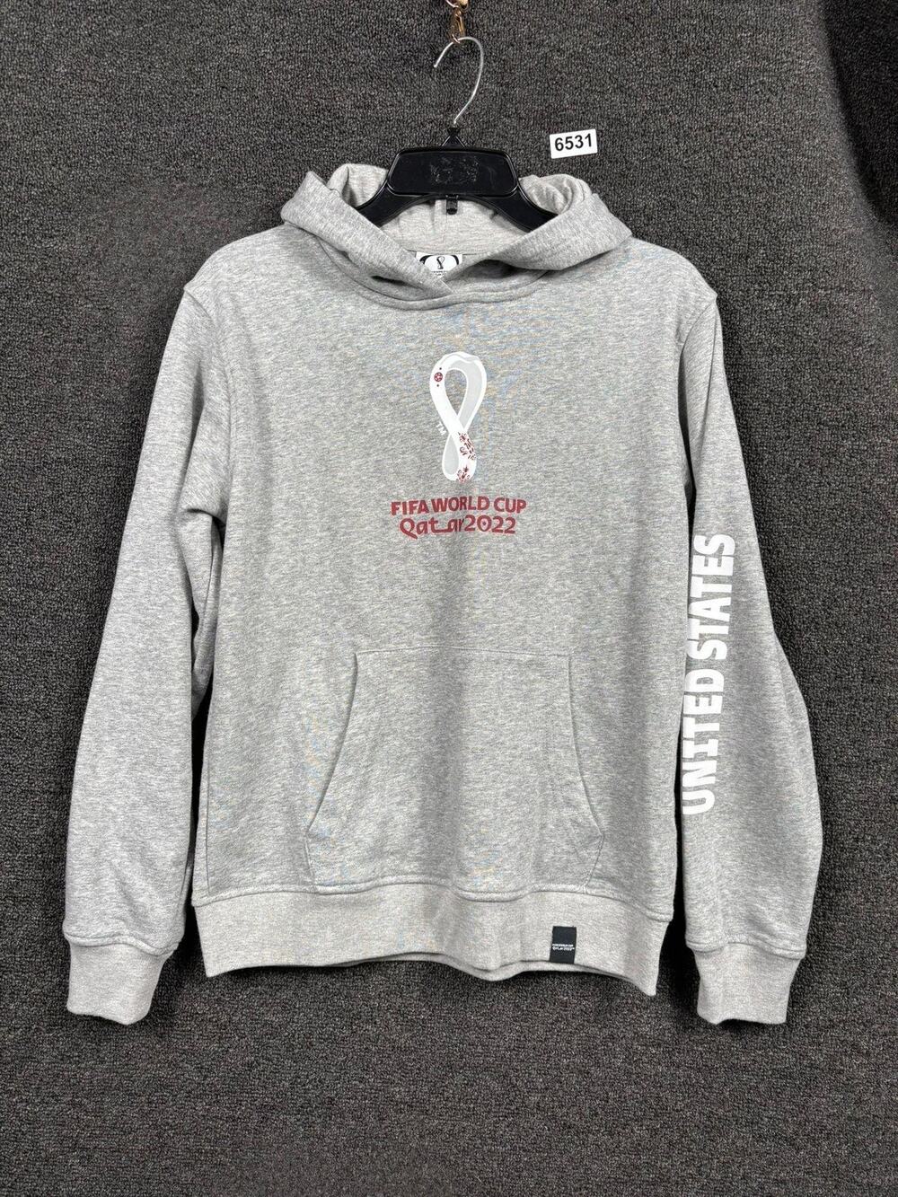 United States Hoodie Mens Small Gray FIFA World Cup Qatar 2022 Soccer Sweatshirt